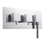 Nuie Twin Thermostatic Shower Valve With Diverter – 120mm High – Chrome