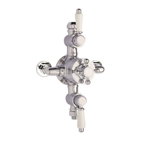 Nuie Victorian Triple Thermostatic Shower Valve – 333mm High – Chrome, photo 2