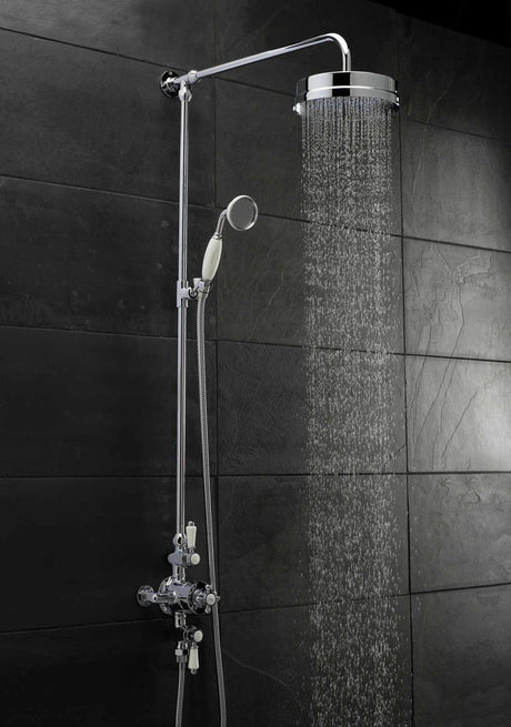 Nuie Victorian Triple Thermostatic Shower Valve – 333mm High – Chrome