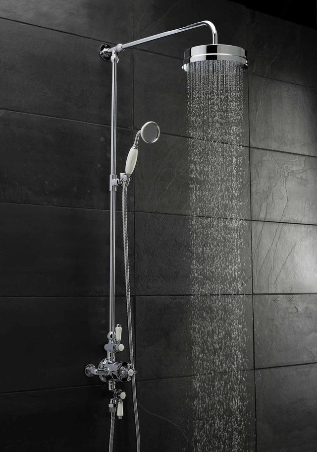 Nuie Victorian Triple Thermostatic Shower Valve – 333mm High – Chrome