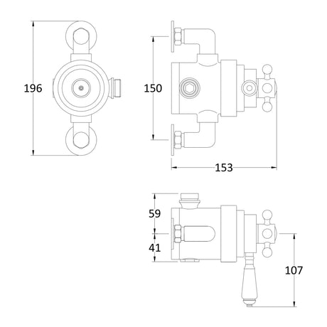 Nuie Victorian Dual Thermostatic Shower Valve – Chrome, photo 3