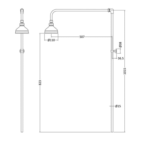 Nuie Rigid Riser Kit – Chrome, photo 3