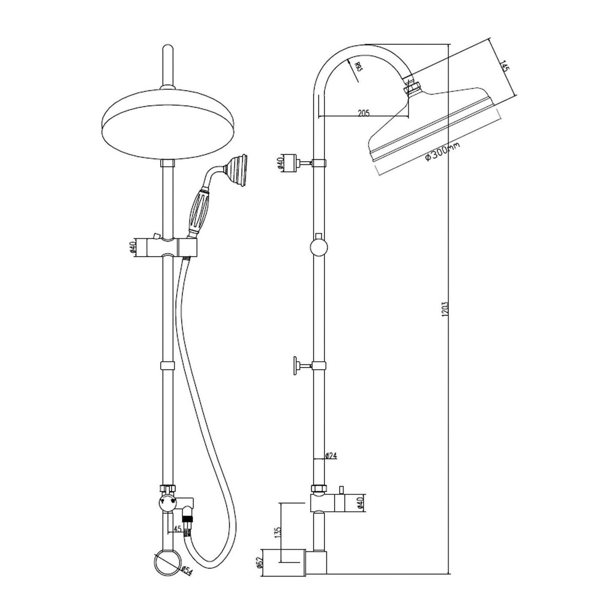 Nuie Dual Rigid Riser Kit – Chrome, photo 3