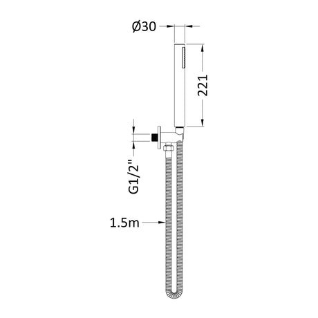 Nuie Shower Handset Kit Parking Bracket Kit Outlet Elbow – Chrome, photo 2