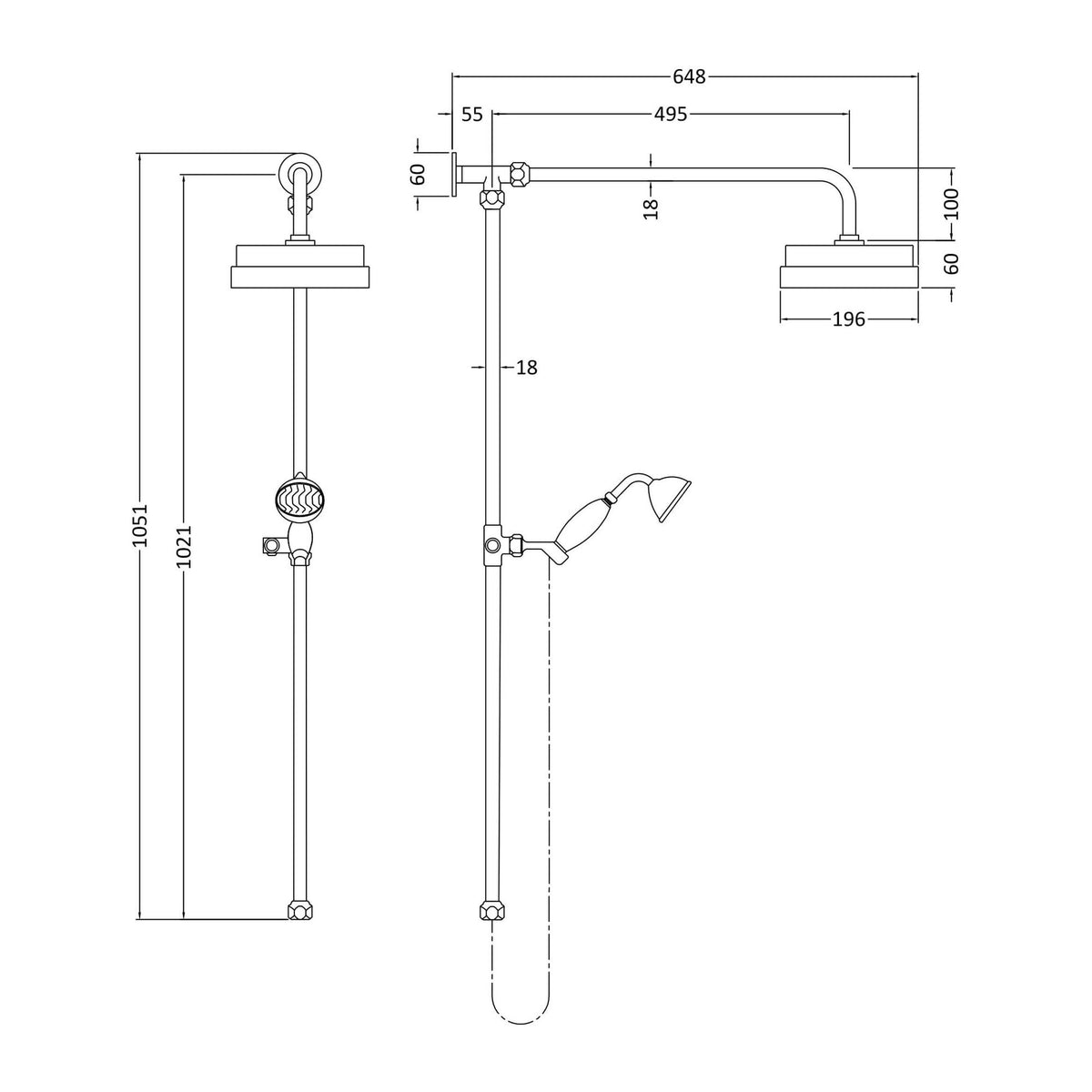Nuie Rigid Riser Kit Dual Function – Chrome, photo 2
