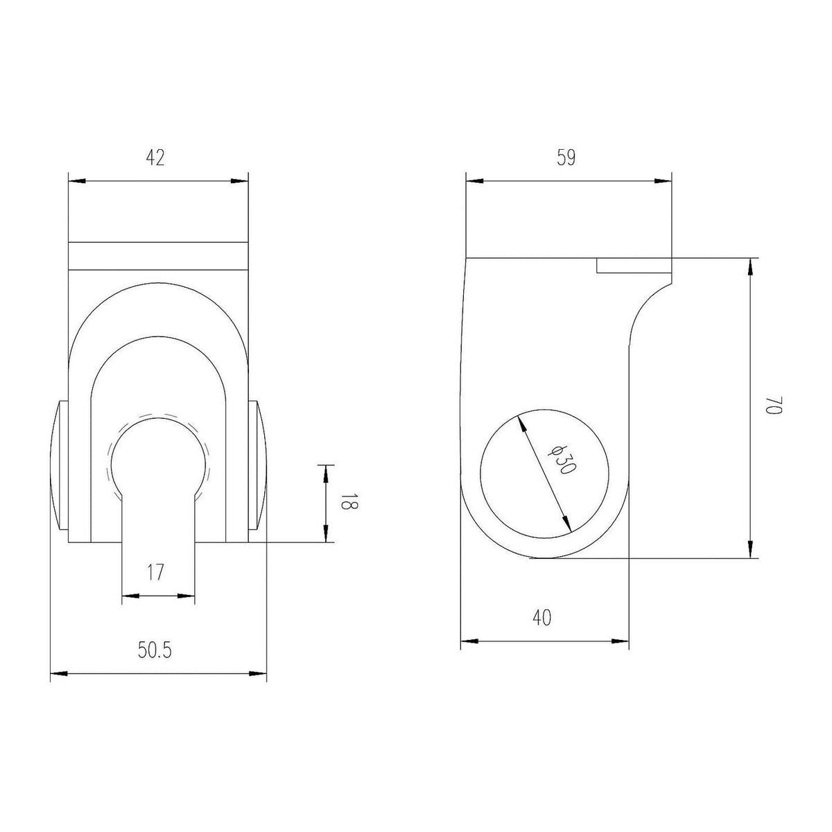 Nuie Shower Wall Bracket – Chrome, photo 2