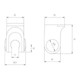 Nuie Shower Wall Bracket – Chrome, photo 2