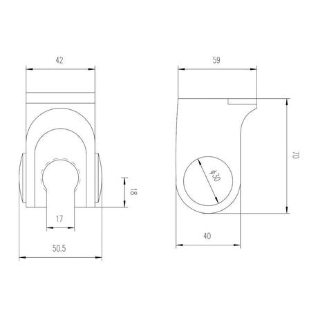 Nuie Shower Wall Bracket – Chrome, photo 2