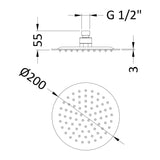 Nuie Fixed Shower Head – 195mm, 200mm & 300mm, photo 7