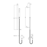 Nuie Square Shower Slider Rail Kit – Brushed Pewter, photo 2