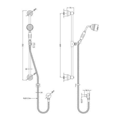 Nuie Slide Rail Slider Rail Kit – Brushed Pewter, photo 2