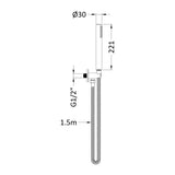 Nuie Round Shower Handset Kit – Brushed Pewter, photo 2