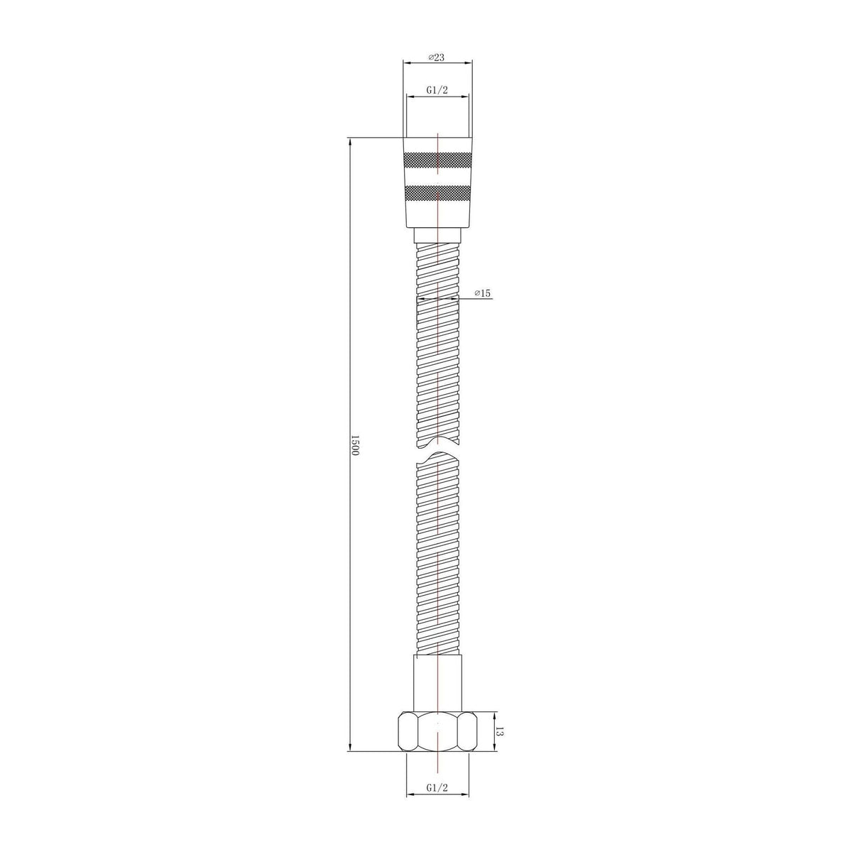 Nuie 1.5m Shower Flex – Brushed Pewter, photo 2