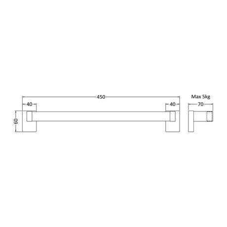 Nuie Magnetic Towel Rail – Chrome, photo 2