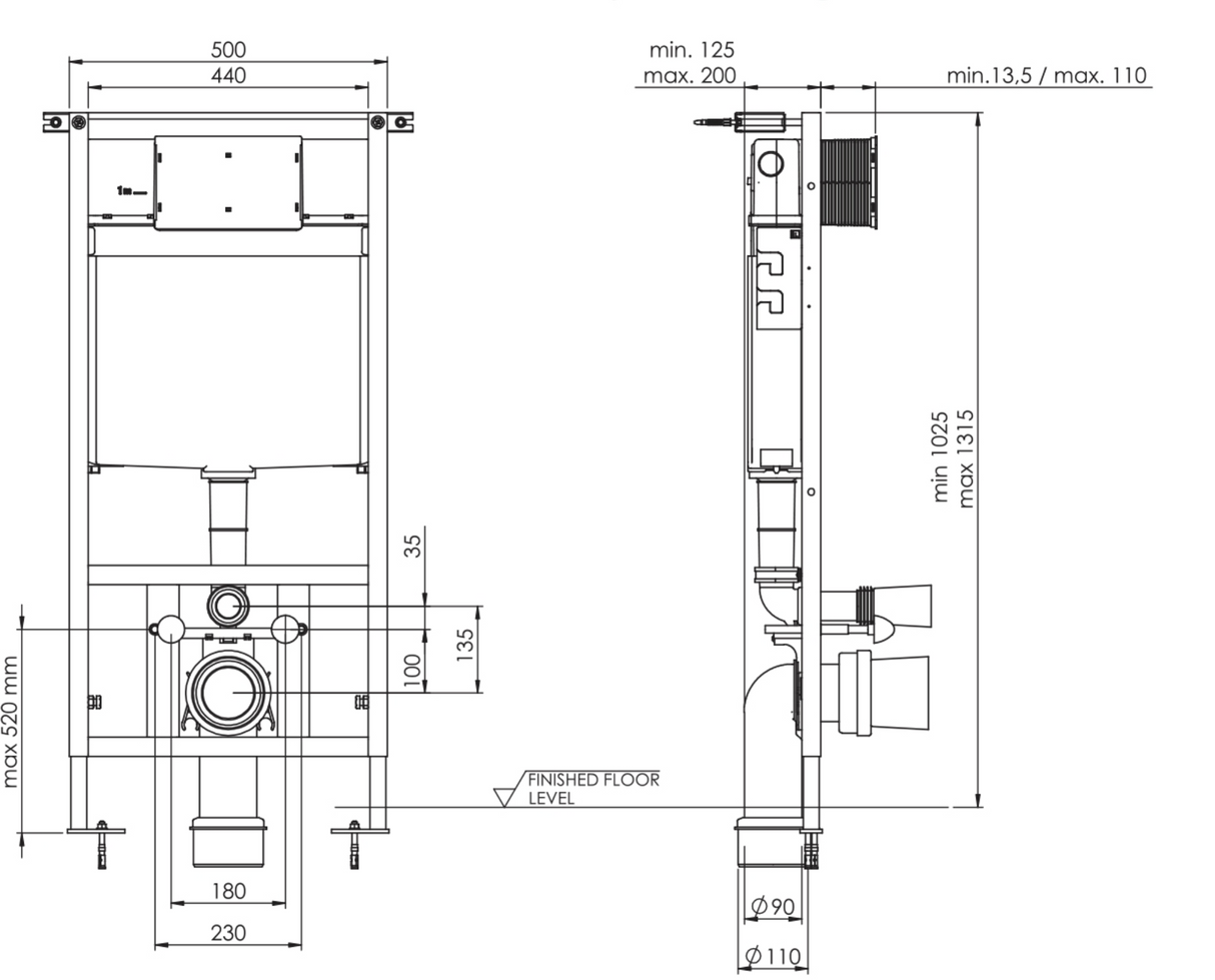 Kartell K-VIT Keytec Wall Mounting Frame 1.12m (ACC009)