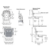AKW 4000 Series Extra Wide Wall Mounted Blue Padded Shower Seat with Back and Arms (04140P)