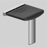 AKW Onyx Fold Up Shower Seat with Adjustable Leg - Black (02810BK-LS)