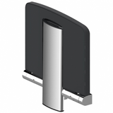 AKW Onyx Fold Up Shower Seat with Adjustable Leg - Black (02810BK-LS)