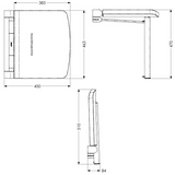 AKW Onyx Fold Up Shower Seat with Adjustable Leg - Black (02810BK-LS)
