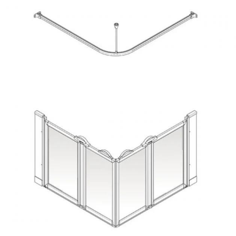 AKW Option A Half Height Shower Screens (All Sizes)