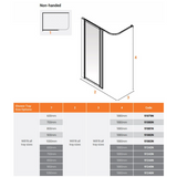 AKW Option HF Full Height Shower Screen Set for Shower Trays – Choice of Width & Handing