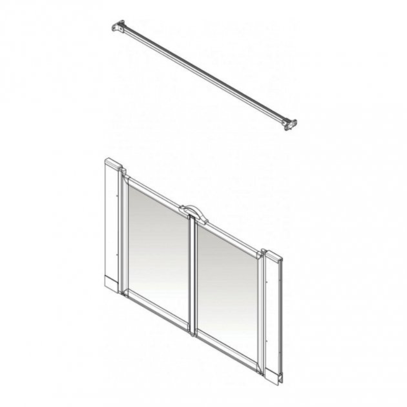 AKW Option MW Half Height Carer Shower Screen Set for Wet Floors