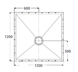 AKW Tuff Form 1200x1200mm wet floor former Code 21018
