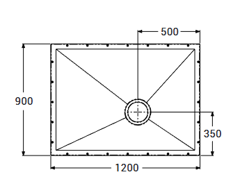 AKW Tuff Form 1200x900mm wet room base Code 21015