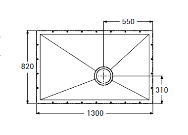 AKW Tuff Form 1300x820mm wet room base Code 21027