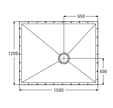 AKW Tuff Form 1500x1200mm wet room base Code 21045