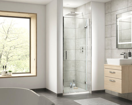 760mm Hudson Reed Pacific Hinged Shower Door – Chrome