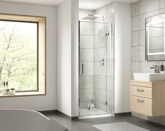 760mm Hudson Reed Pacific Hinged Shower Door – Chrome