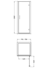 Nuie Lucie Hinged Shower Door – 800mm & 900mm, photo 5
