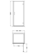 Nuie Lucie Hinged Shower Door – 800mm & 900mm, photo 6