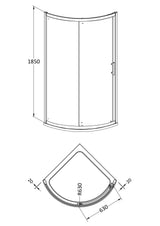 860mm Hudson Reed Pacific Quadrant Shower Enclosure – Chrome, photo 3