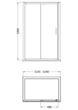 Nuie Lucie Sliding Shower Door – 1200mm, 1400mm & 1700mm, photo 5