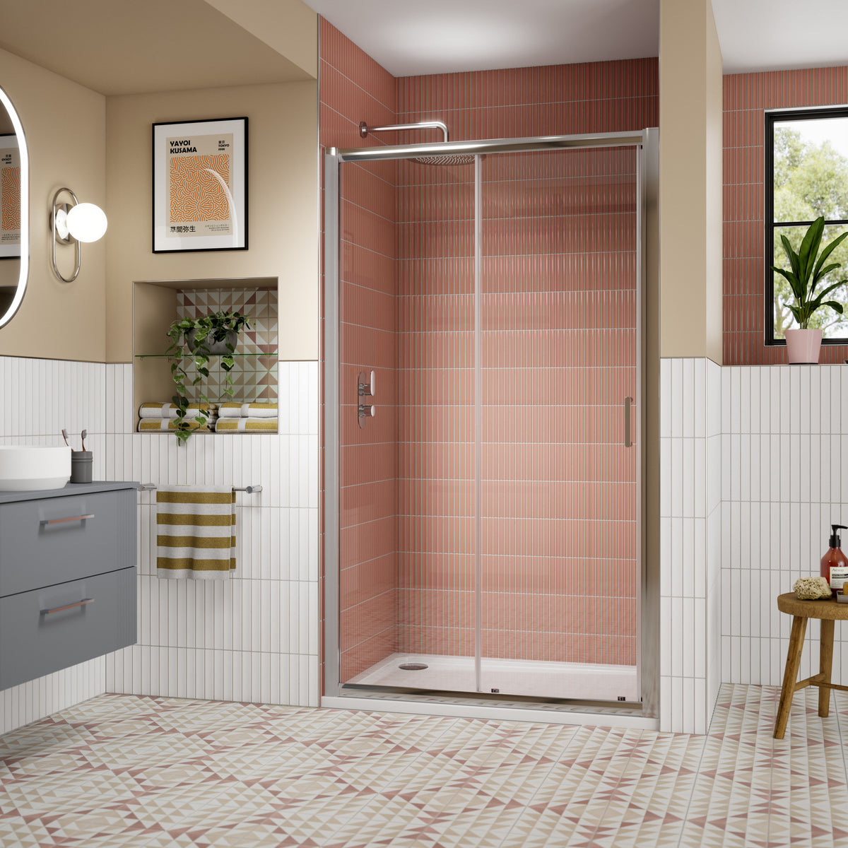 Nuie Lucie Sliding Shower Door – 1200mm, 1400mm & 1700mm