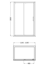 Hudson Reed Pacific Sliding Shower Door - Square T Shape Handle – 1000mm, 1200mm, 1400mm & 1700mm, photo 4