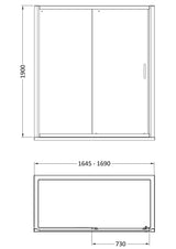Nuie Lucie Sliding Shower Door – 1200mm, 1400mm & 1700mm, photo 7