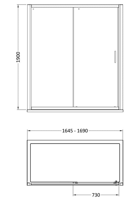Nuie Lucie Sliding Shower Door – 1200mm, 1400mm & 1700mm, photo 7