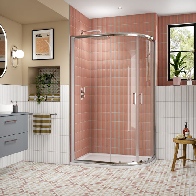 Nuie Lucie 1200mm Offset Quadrant Shower Enclosure – Chrome, Brushed Brass or Matt Black