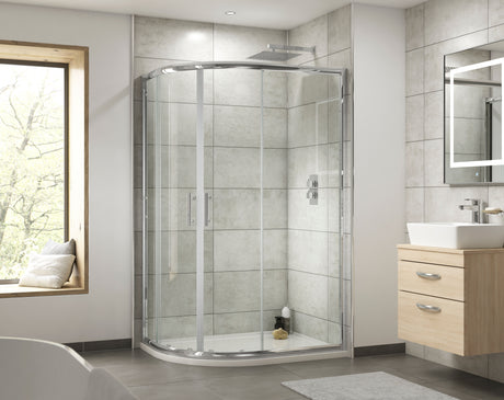Hudson Reed Pacific Offset Quadrant Shower Enclosure - Square T Shape Handle – 800mm & 900mm
