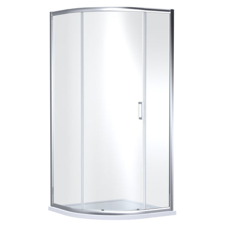 Nuie 900mm Lucie Single Entry Curved Shower Enclosure – Chrome, Brushed Brass or Matt Black, photo 2