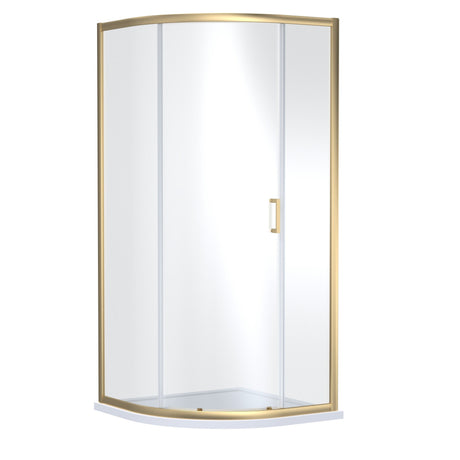 Nuie 900mm Lucie Single Entry Curved Shower Enclosure – Chrome, Brushed Brass or Matt Black, photo 3