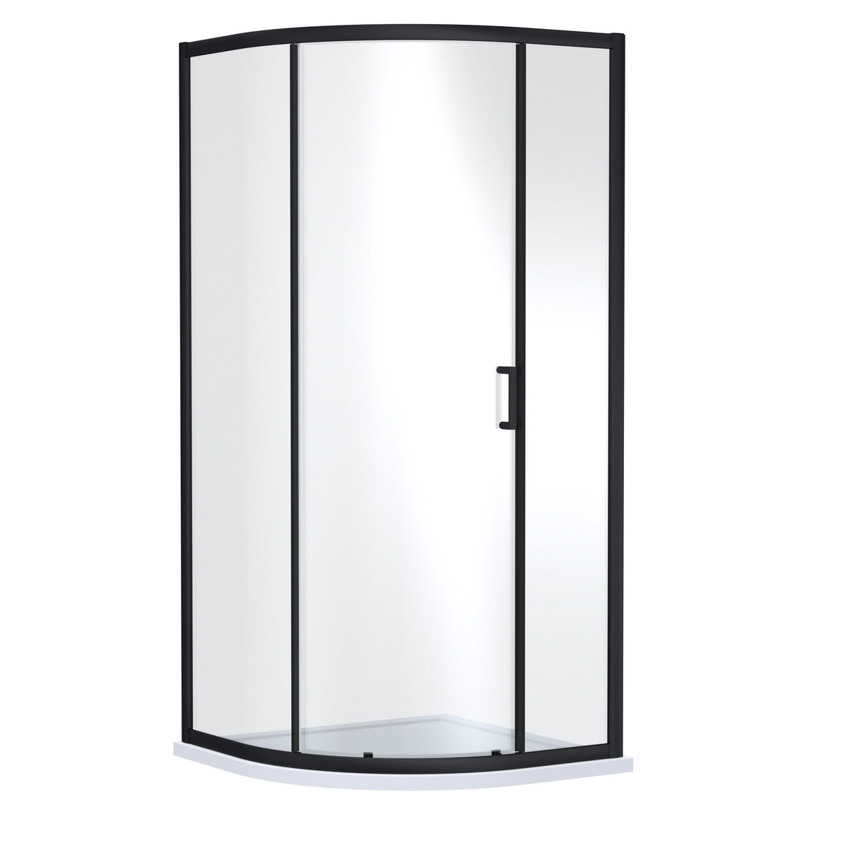 Nuie 900mm Lucie Single Entry Curved Shower Enclosure – Chrome, Brushed Brass or Matt Black, photo 4