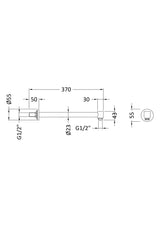 Nuie Wall-Mounted Shower Arm – Chrome or Brushed Bronze, photo 4