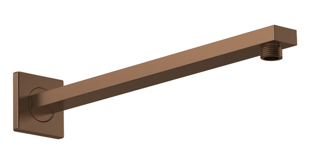 Nuie Square Wall-Mounted Shower Arm – Brushed Bronze or Chrome