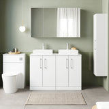 Nuie Arno 1200mm 4 Door Floor Standing Vanity Unit With Worktop