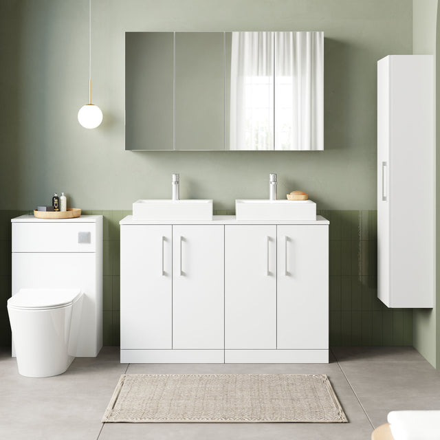 Nuie Arno 1200mm 4 Door Floor Standing Vanity Unit With Worktop