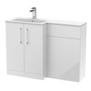 Nuie Arno 1100mm 2 Door Floor Standing Combination Vanity & WC Unit With L-Shaped Basin, photo 2